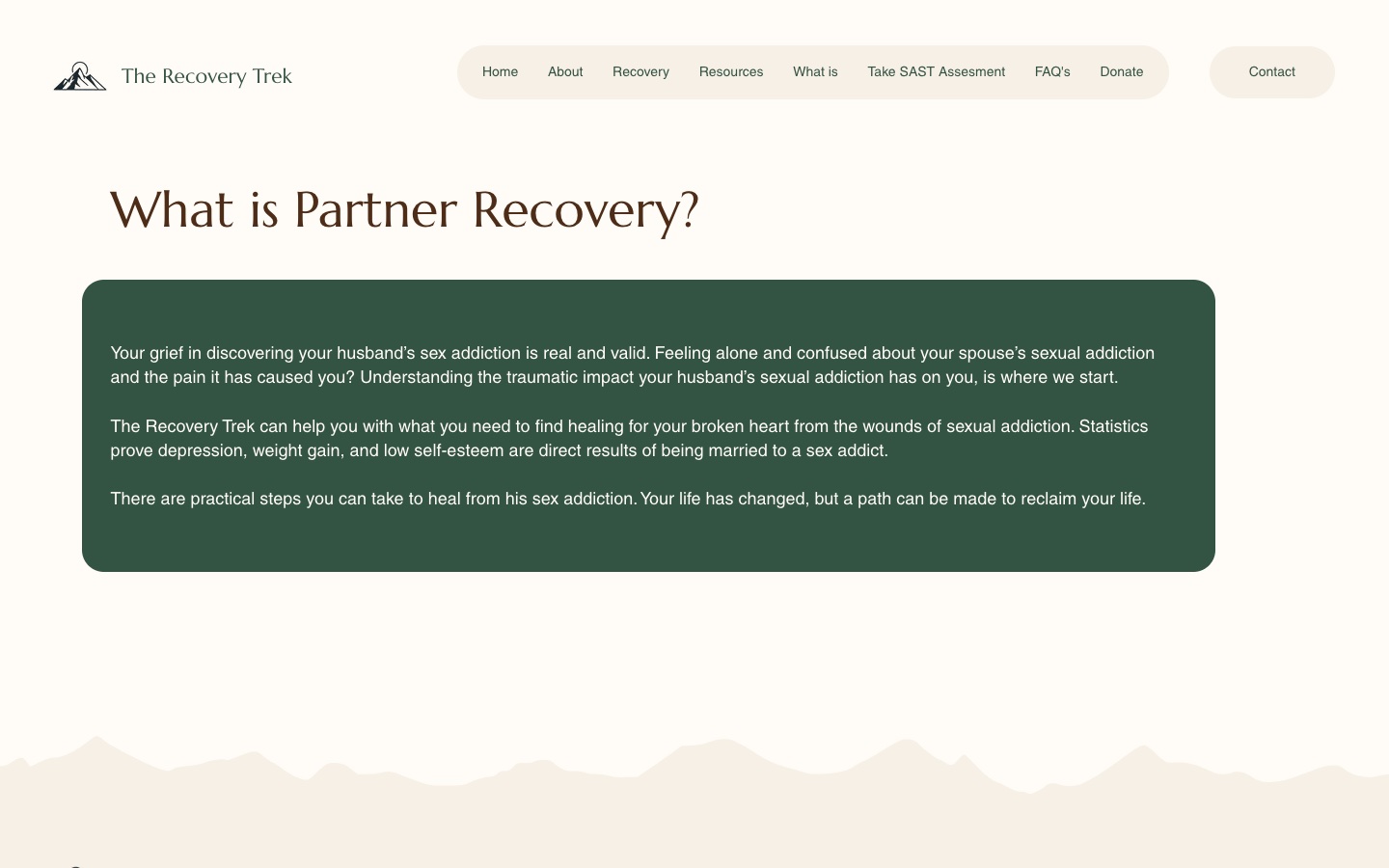 The Recovery Trek page: What is Partner Recovery?